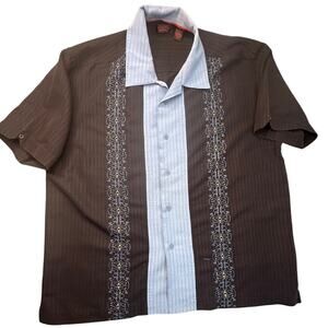 Contigo Bowling Shirt Embroidered Rayon Blend Rockabilly Y2K Retro Minimalist